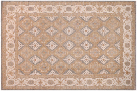 handmade Transitional Kafkaz Gray  Hand Knotted RECTANGLE 100% WOOL area rug 10' x 15'