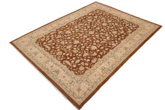 handmade Traditional Kafkaz Brown Beige Hand Knotted RECTANGLE 100% WOOL area rug 9X12