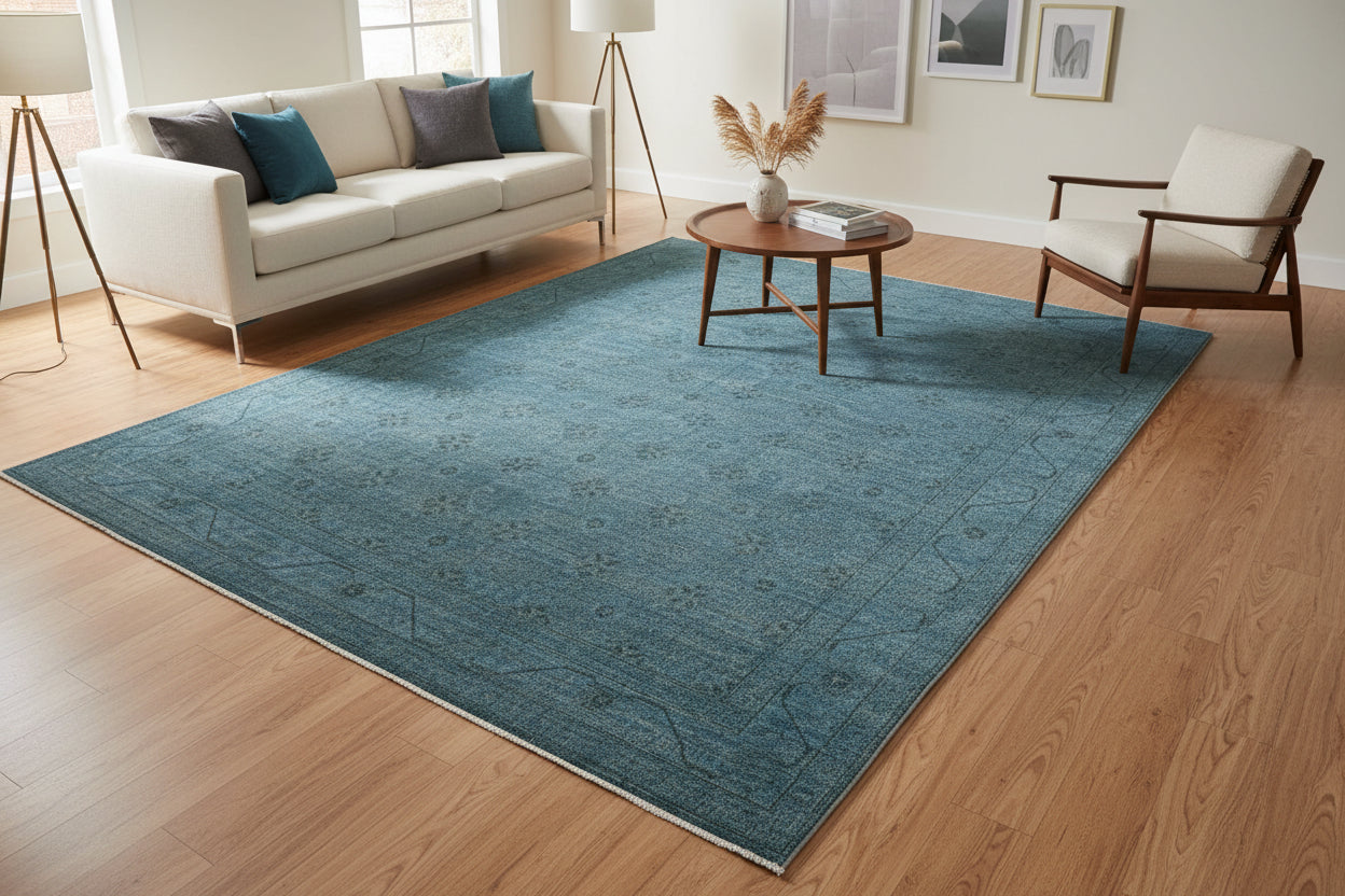 handmade Over Dyed Over Dyed Bluish Gray Gray Hand Knotted RECTANGLE 100% WOOL area rug 8' x 10'