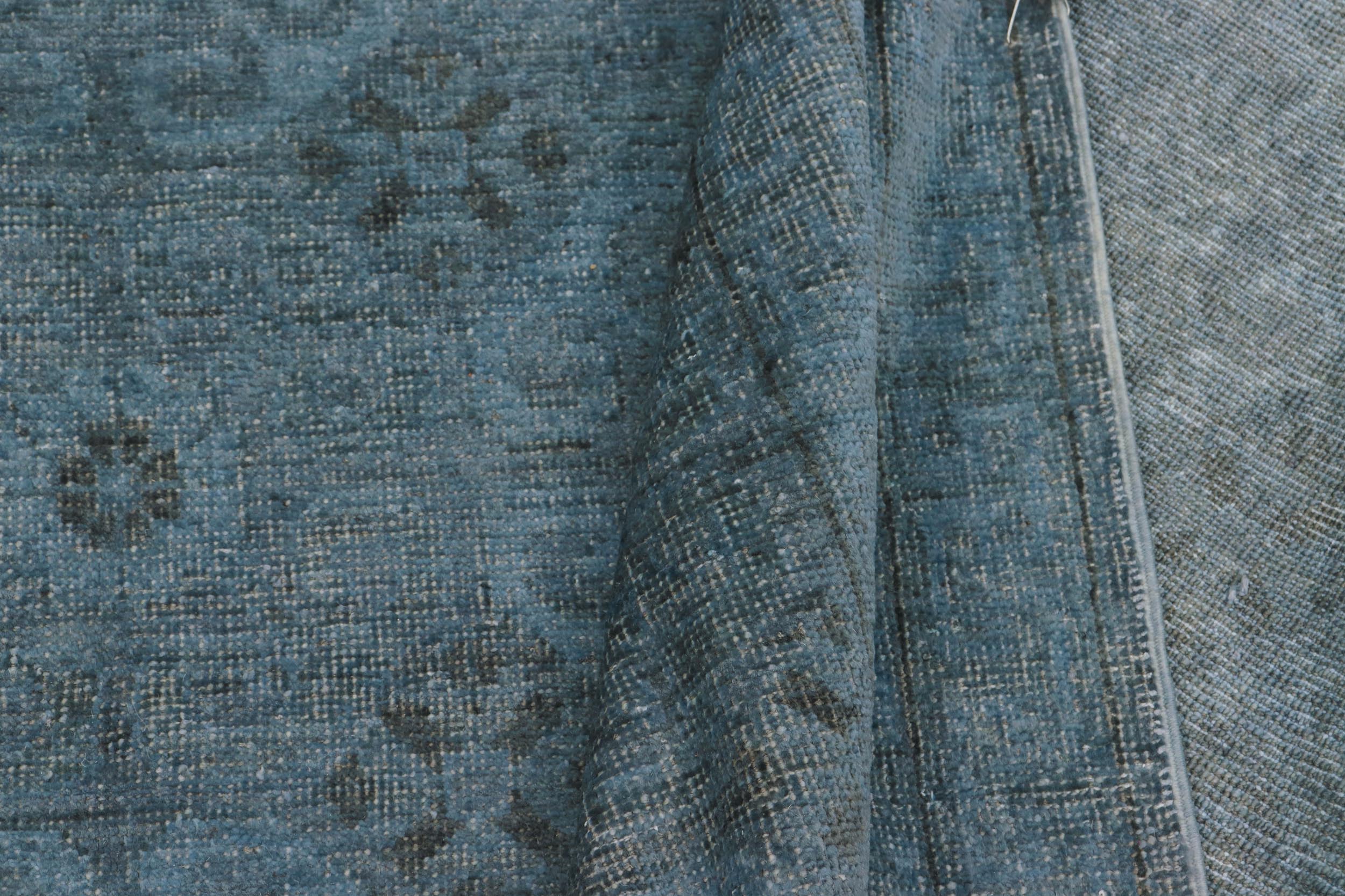 handmade Over Dyed Over Dyed Bluish Gray Gray Hand Knotted RECTANGLE 100% WOOL area rug 8' x 10'