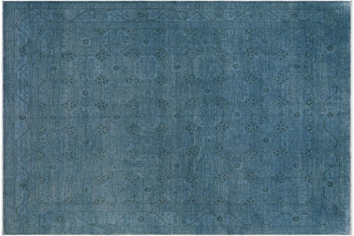 handmade Over Dyed Over Dyed Bluish Gray Gray Hand Knotted RECTANGLE 100% WOOL area rug 8' x 10'