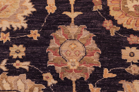 handmade Transitional Kafkaz Aubergine Beige Hand Knotted RECTANGLE 100% WOOL area rug 9' x 12'