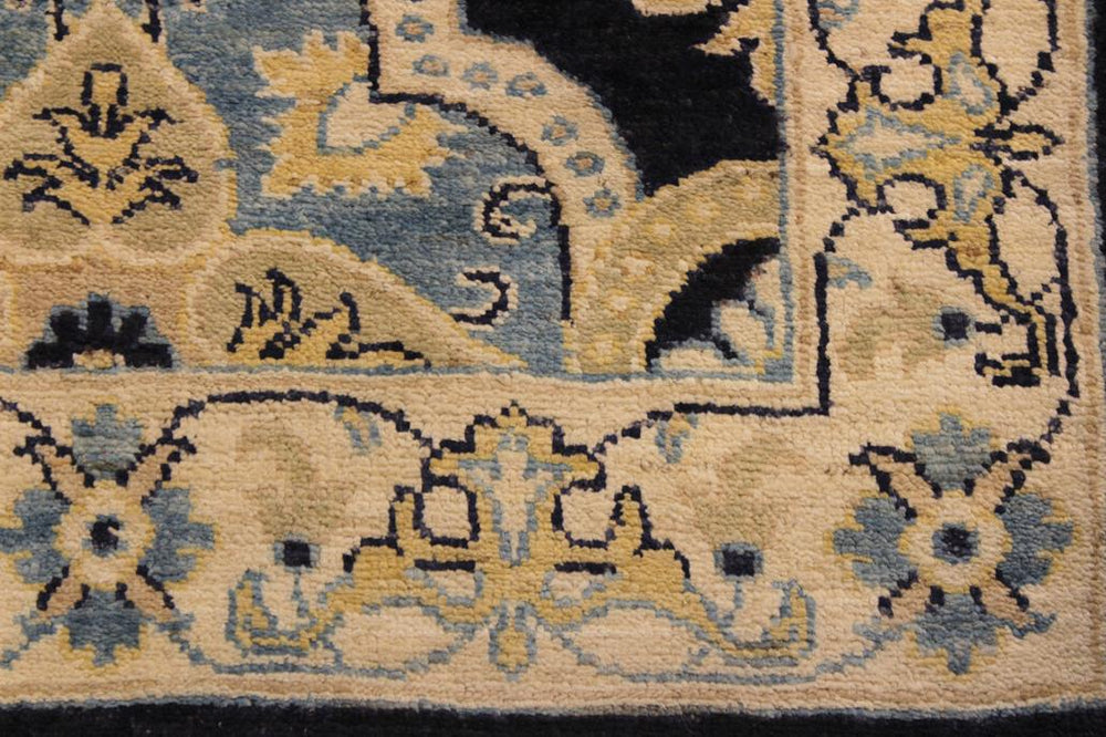 handmade Transitional Kafkaz Blue Ivory Hand Knotted RUNNER 100% WOOL area rug 3X10