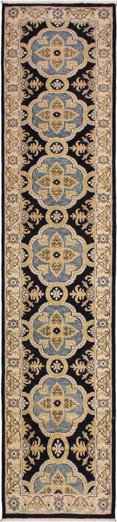 handmade Transitional Kafkaz Blue Ivory Hand Knotted RUNNER 100% WOOL area rug 3X10