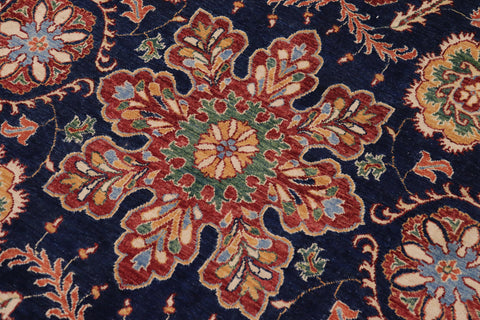handmade Traditional Kafkaz Blue Beige Hand Knotted RECTANGLE 100% WOOL area rug 7' x 10'