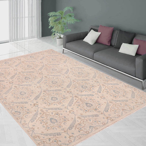 handmade Modern Kafkaz Ivory Blue Hand Knotted RECTANGLE 100% WOOL area rug 9' x 12'