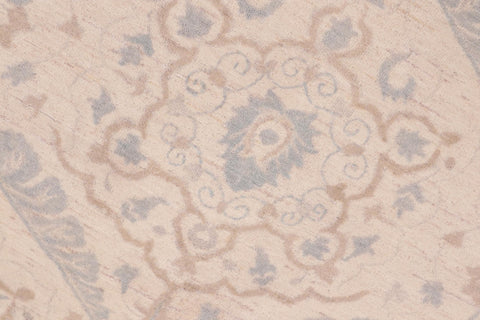 handmade Modern Kafkaz Ivory Blue Hand Knotted RECTANGLE 100% WOOL area rug 9' x 12'