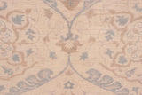 handmade Transitional Kafkaz Ivory Blue Hand Knotted RECTANGLE 100% WOOL area rug 9 x 12