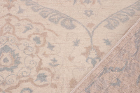 handmade Modern Kafkaz Ivory Blue Hand Knotted RECTANGLE 100% WOOL area rug 9' x 12'