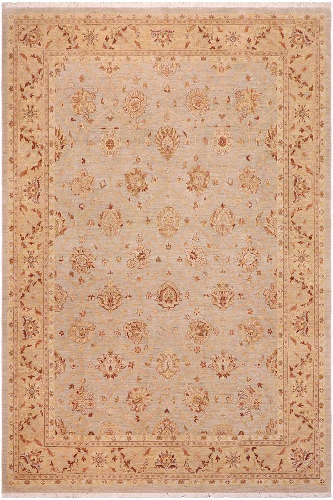 handmade Transitional Kafkaz Bluish Gray Tan Hand Knotted RECTANGLE 100% WOOL area rug 9X11