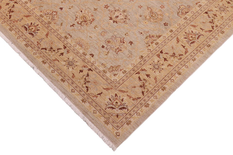 handmade Traditional Kafkaz Bluish Gray Tan Hand Knotted RECTANGLE 100% WOOL area rug 9x11