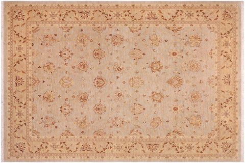 handmade Traditional Kafkaz Bluish Gray Tan Hand Knotted RECTANGLE 100% WOOL area rug 9x11