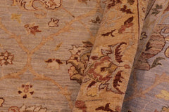 handmade Transitional Kafkaz Bluish Gray Tan Hand Knotted RECTANGLE 100% WOOL area rug 9X11