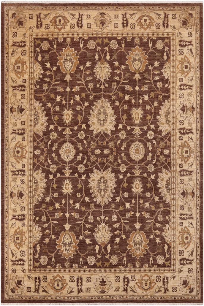handmade Traditional Kafkaz Brown Beige Hand Knotted RECTANGLE 100% WOOL area rug 9X12