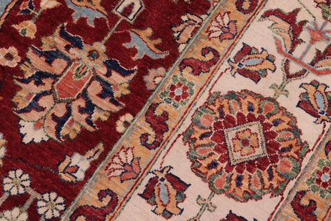 handmade Traditional Kafkaz Blue Beige Hand Knotted RECTANGLE 100% WOOL area rug 8' x 12'