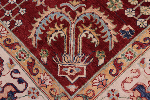 handmade Traditional Kafkaz Blue Beige Hand Knotted RECTANGLE 100% WOOL area rug 8' x 12'