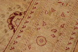 handmade Traditional Kafkaz Tan Red Hand Knotted RECTANGLE WOOL&SILK area rug 9 x 12