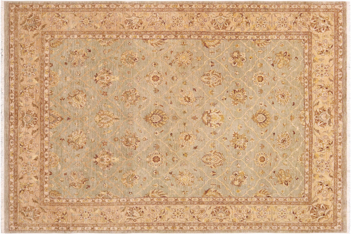 handmade Traditional Kafkaz Lt. Gray Lt. Green Hand Knotted RECTANGLE 100% WOOL area rug 9x12