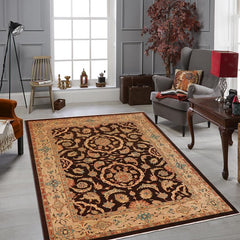 handmade Traditional Kafkaz Brown Tan Hand Knotted RECTANGLE 100% WOOL area rug 9X12