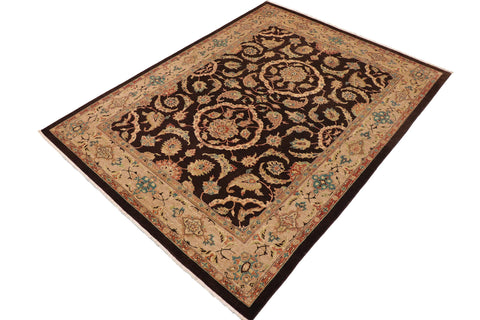handmade Traditional Kafkaz Brown Tan Hand Knotted RECTANGLE 100% WOOL area rug 9x12
