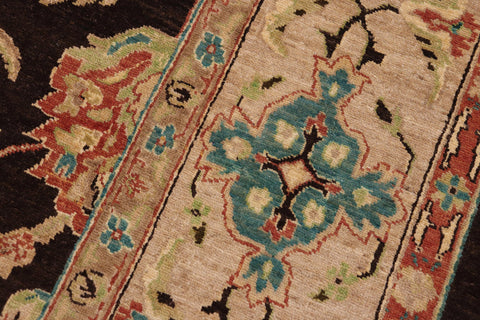 handmade Traditional Kafkaz Brown Tan Hand Knotted RECTANGLE 100% WOOL area rug 9x12