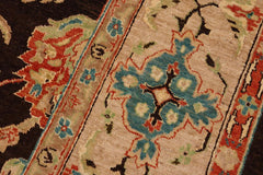 handmade Traditional Kafkaz Brown Tan Hand Knotted RECTANGLE 100% WOOL area rug 9X12