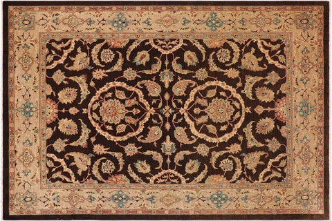 handmade Traditional Kafkaz Brown Tan Hand Knotted RECTANGLE 100% WOOL area rug 9x12