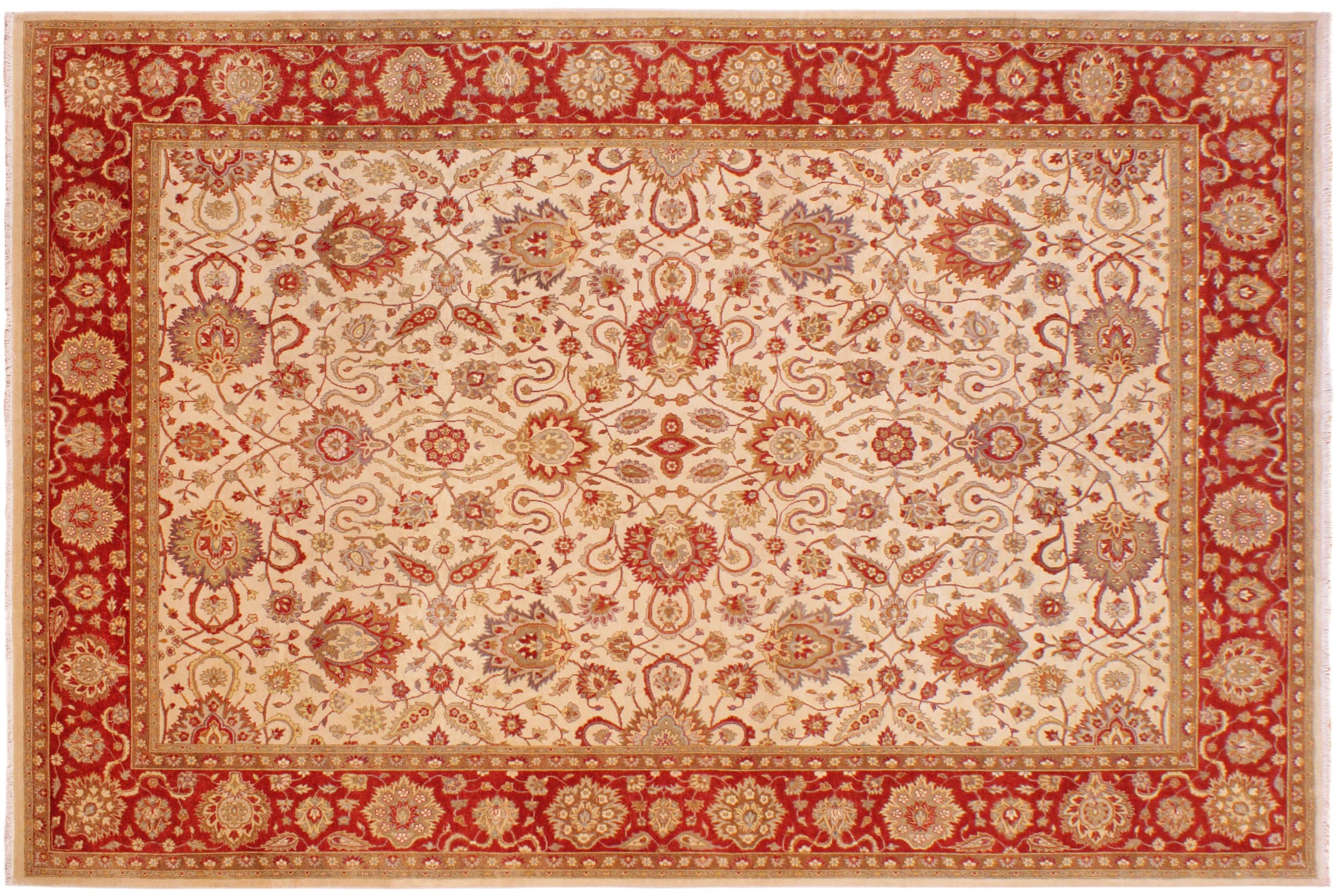 handmade Traditional Kashan Tan Rust Hand Knotted RECTANGLE 100% WOOL area rug 9' x 12'