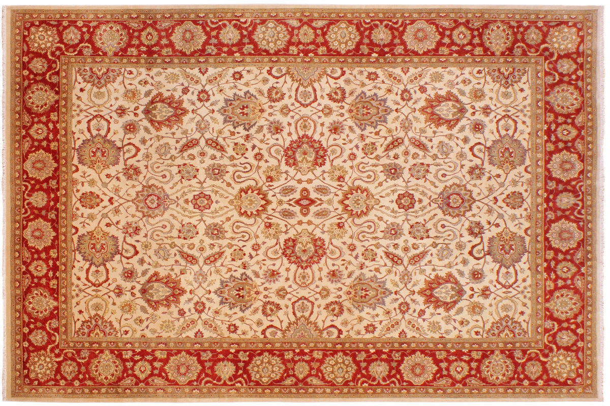 handmade Traditional Kashan Tan Rust Hand Knotted RECTANGLE 100% WOOL area rug 9' x 12'
