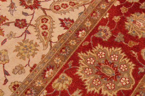 handmade Traditional Kashan Tan Rust Hand Knotted RECTANGLE 100% WOOL area rug 9' x 12'