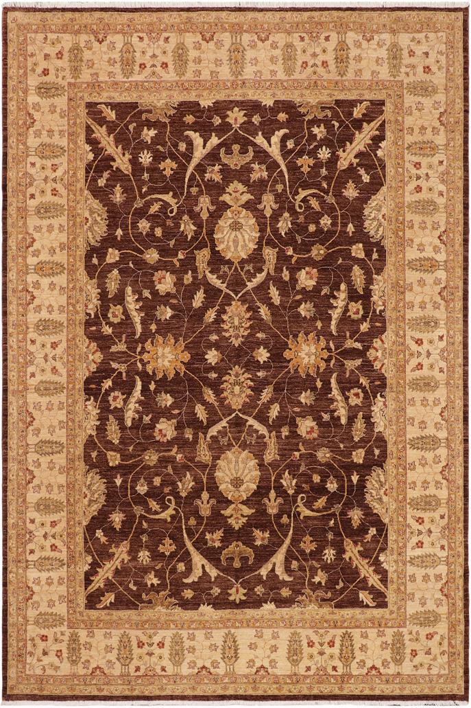handmade Traditional Kafkaz Brown Beige Hand Knotted RECTANGLE 100% WOOL area rug 9X11
