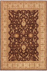 handmade Traditional Kafkaz Brown Beige Hand Knotted RECTANGLE 100% WOOL area rug 9X11