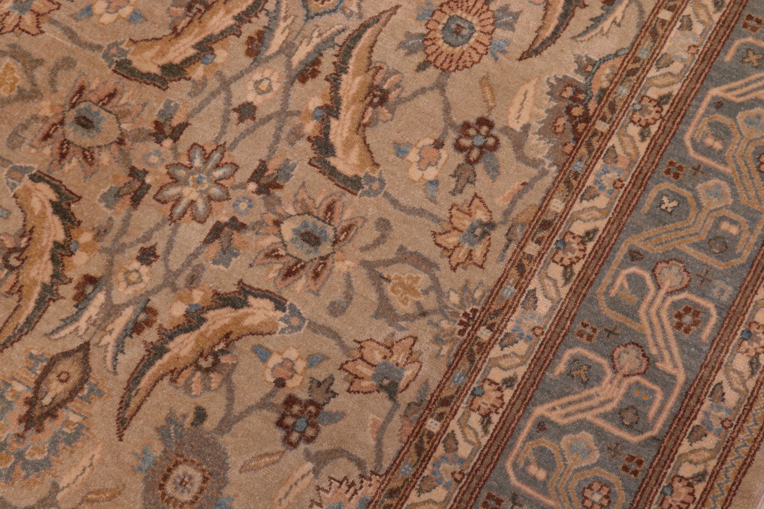 handmade Transitional Lahore Lt. Gray Lt. Green Hand Knotted RECTANGLE 100% WOOL area rug 6' x 9'