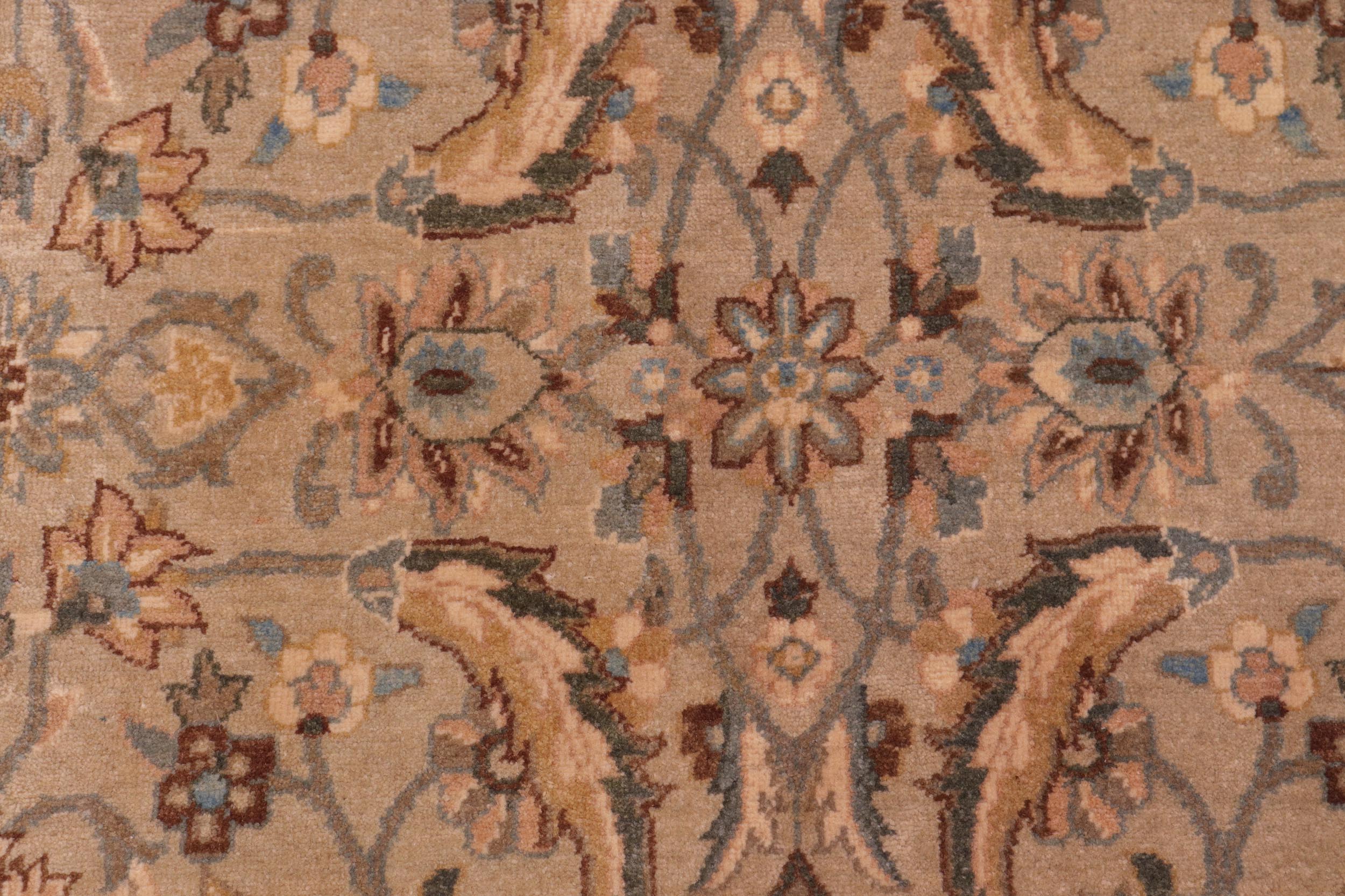 handmade Transitional Lahore Lt. Gray Lt. Green Hand Knotted RECTANGLE 100% WOOL area rug 6' x 9'