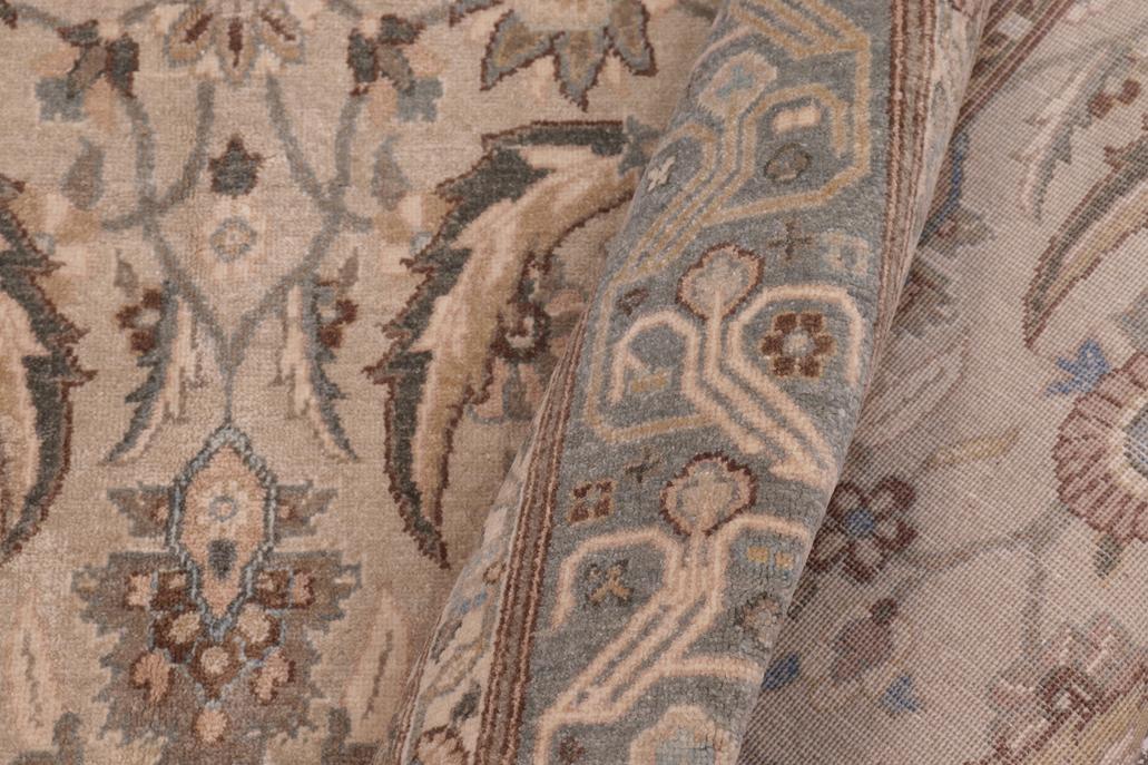 handmade Traditional Lahore Lt. Gray Lt. Green Hand Knotted RECTANGLE 100% WOOL area rug 6'X9'