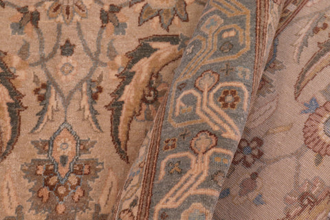 handmade Transitional Lahore Lt. Gray Lt. Green Hand Knotted RECTANGLE 100% WOOL area rug 6' x 9'