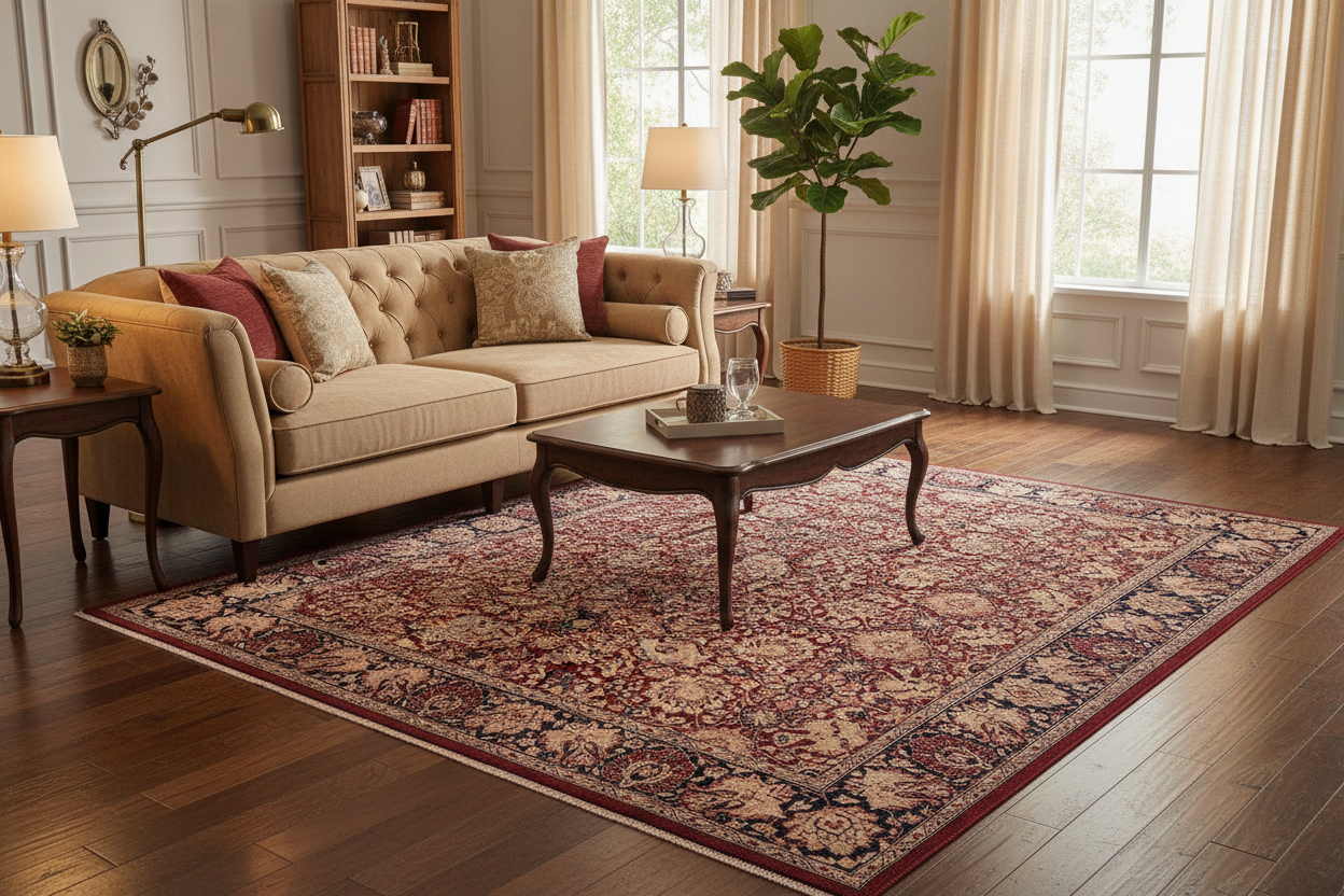 handmade Transitional Kirman Aubergine Blue Hand Knotted RECTANGLE 100% WOOL area rug 6 x 9
