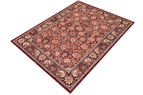 handmade Transitional Kirman Aubergine Blue Hand Knotted RECTANGLE 100% WOOL area rug 6 x 9