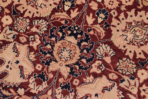 handmade Transitional Kirman Aubergine Blue Hand Knotted RECTANGLE 100% WOOL area rug 6 x 9