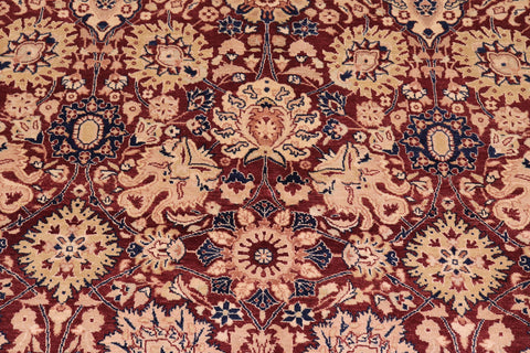 handmade Transitional Kirman Aubergine Blue Hand Knotted RECTANGLE 100% WOOL area rug 6 x 9