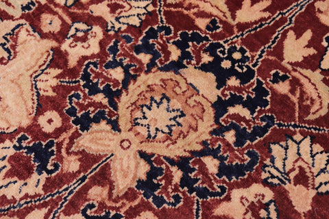 handmade Transitional Kirman Aubergine Blue Hand Knotted RECTANGLE 100% WOOL area rug 6 x 9