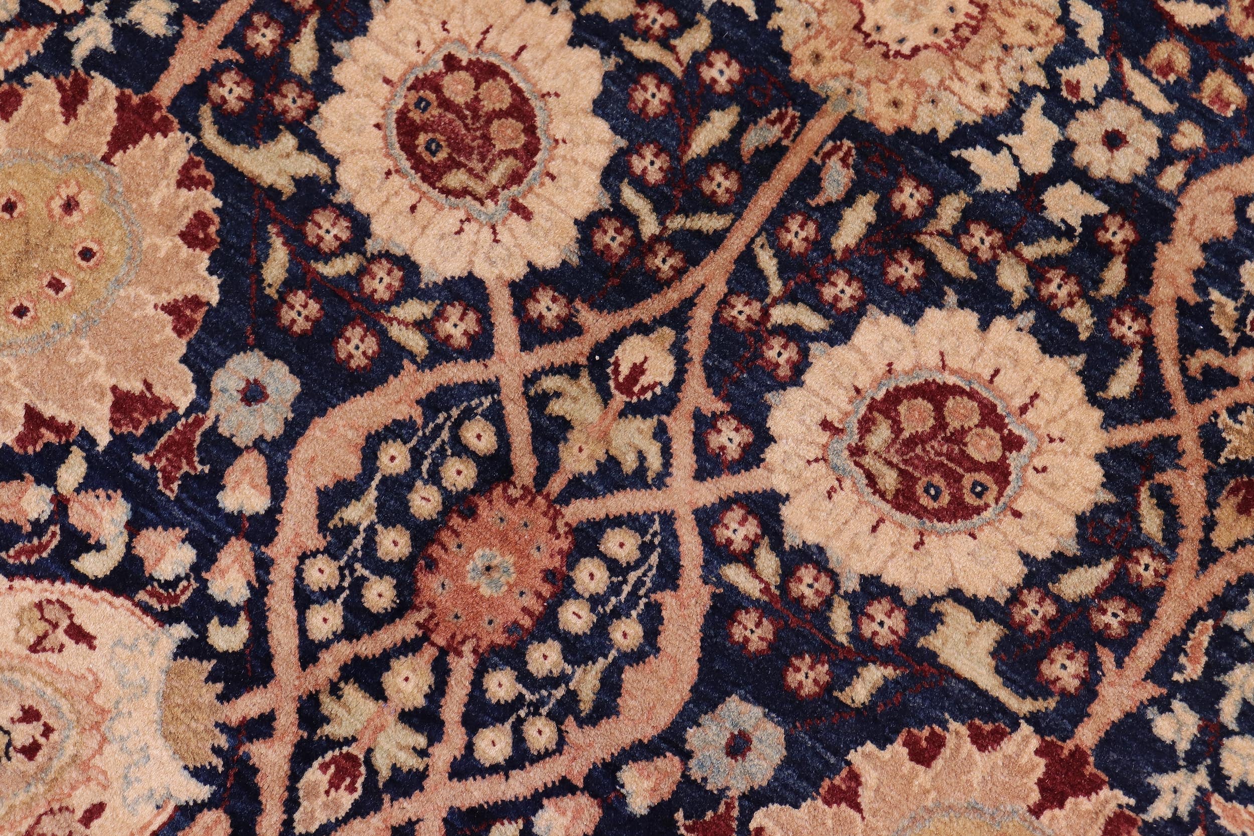 handmade Transitional Tabriz Blue Blue Hand Knotted RECTANGLE 100% WOOL area rug 6 x 9