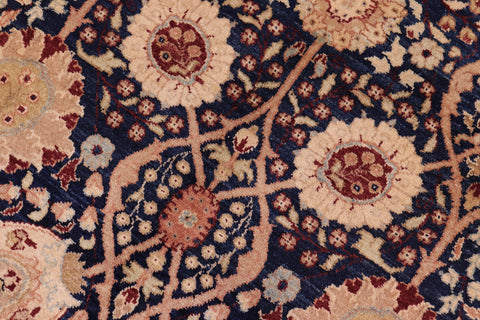 handmade Transitional Tabriz Blue Blue Hand Knotted RECTANGLE 100% WOOL area rug 6 x 9
