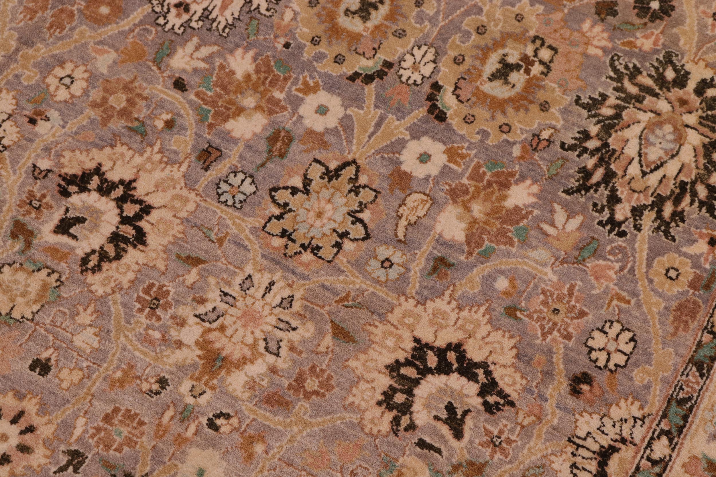 handmade Traditional Tabriz Gray Gold Hand Knotted RECTANGLE 100% WOOL area rug 6 x 9