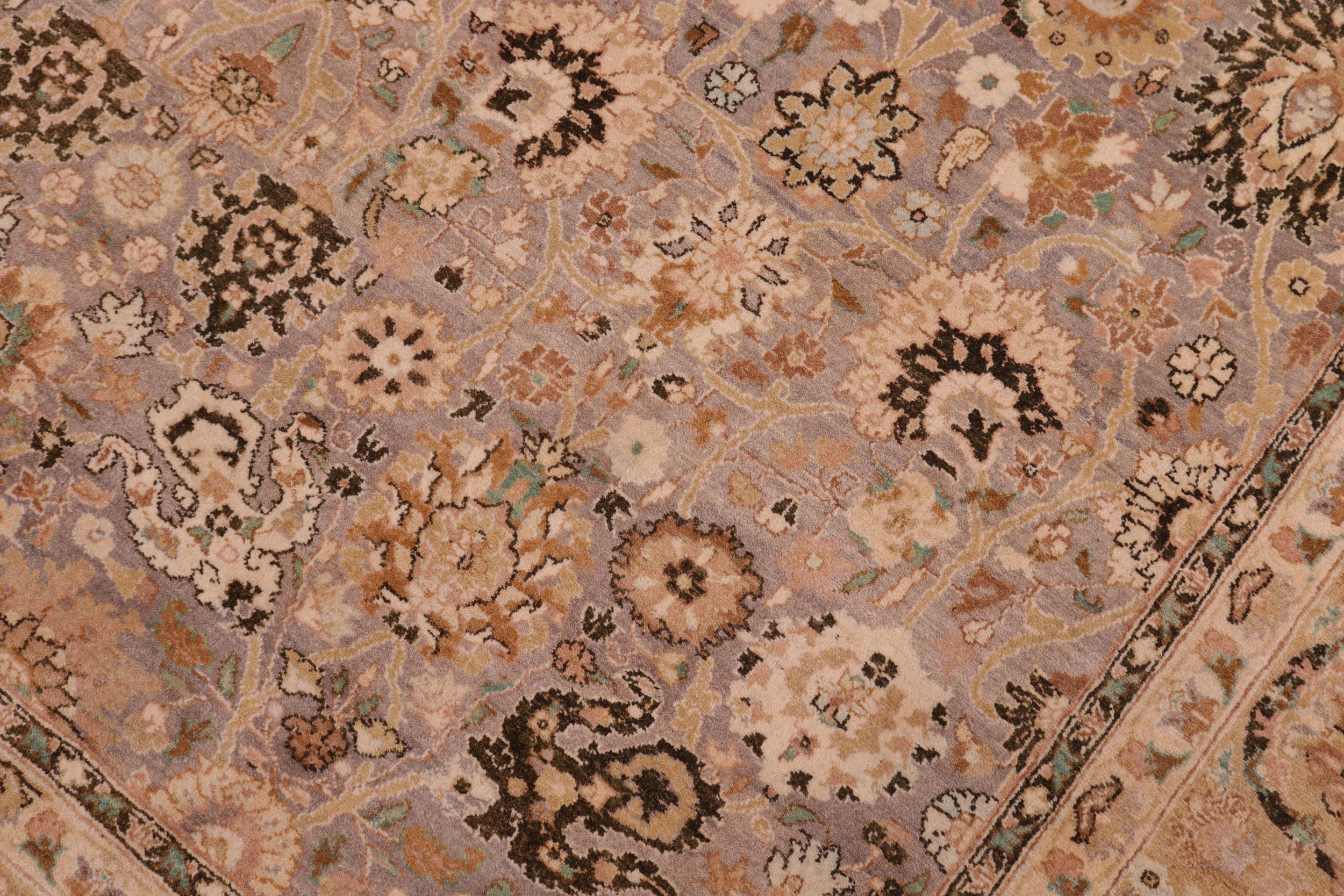 handmade Traditional Tabriz Gray Gold Hand Knotted RECTANGLE 100% WOOL area rug 6 x 9