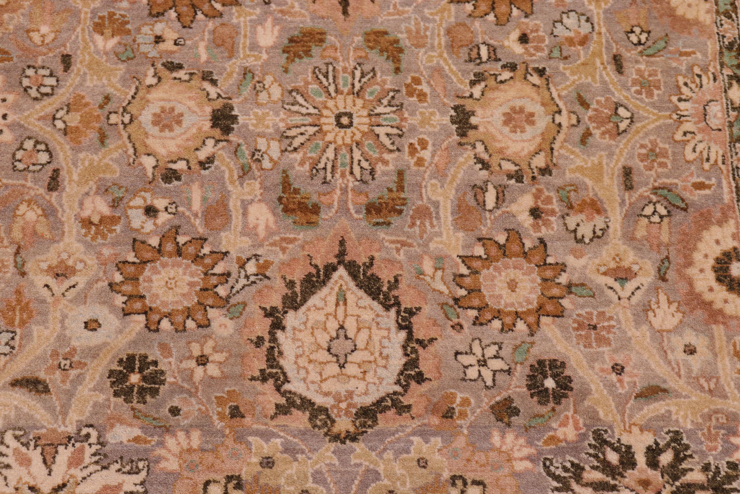 handmade Traditional Tabriz Gray Gold Hand Knotted RECTANGLE 100% WOOL area rug 6 x 9