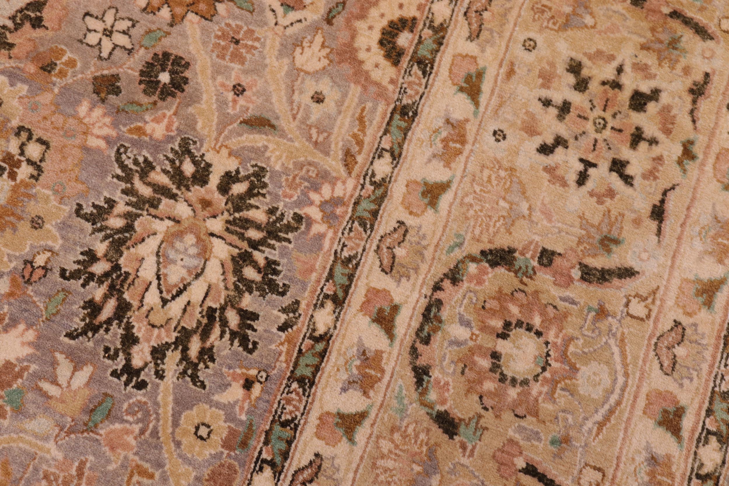 handmade Traditional Tabriz Gray Gold Hand Knotted RECTANGLE 100% WOOL area rug 6 x 9