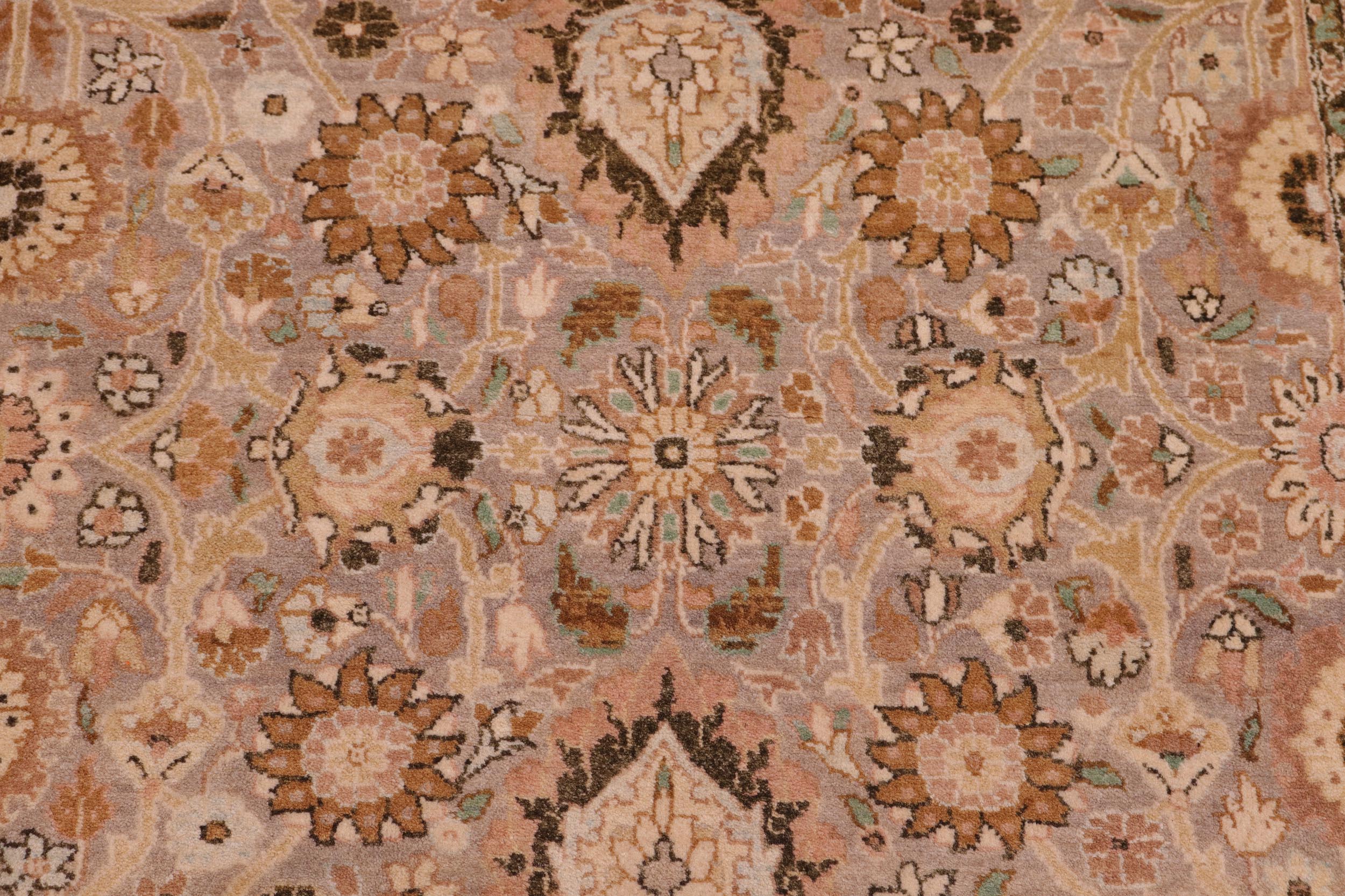 handmade Traditional Tabriz Gray Gold Hand Knotted RECTANGLE 100% WOOL area rug 6 x 9