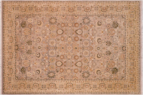 handmade Traditional Tabriz Gray Gold Hand Knotted RECTANGLE 100% WOOL area rug 6 x 9