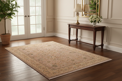 handmade Traditional Tabriz Gray Gold Hand Knotted RECTANGLE 100% WOOL area rug 6 x 9